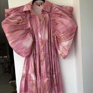 Love Highlight Pink Dress with Gold Accents